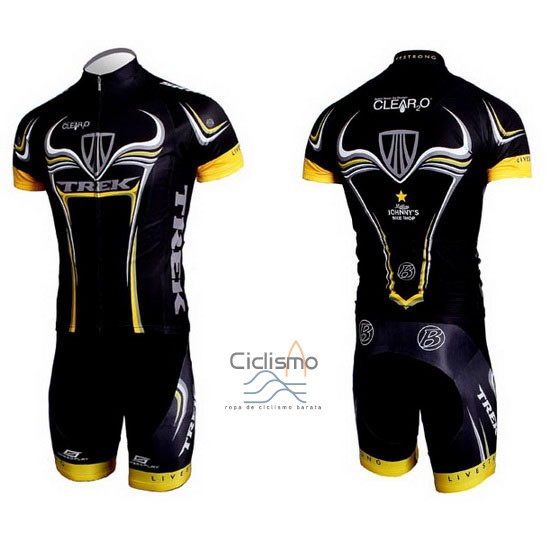 Trek Ropa Ciclismo Culotte Corto 2009 Mangas Cortas Negro y AMarillo